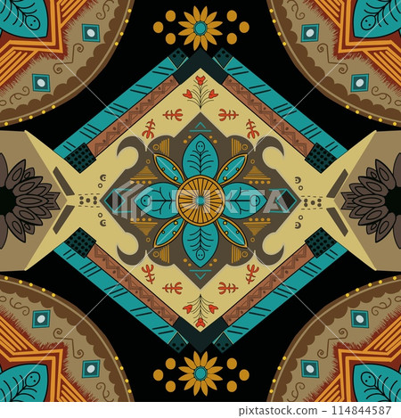 ethnic pattern blends Moroccan style with the beauty of the African Pine ethnic , featuring designs similar to bow ethnic patterns in rich brown tones. The intricate and culturally significant design  114844587