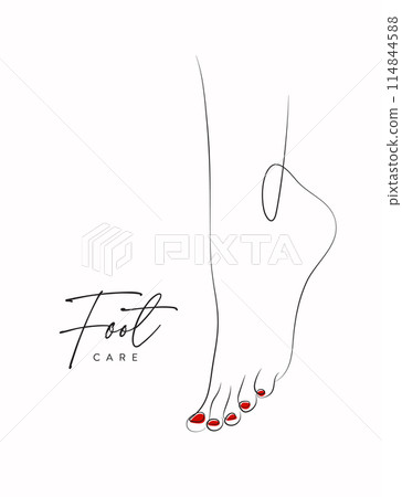 Foot care leg silhouette 114844588