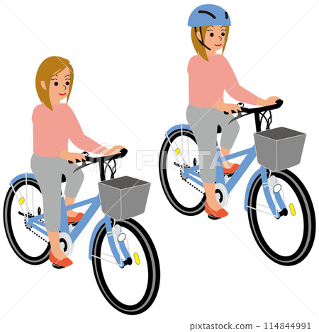 戴頭盔騎自行車的女人1 戴頭盔騎自行車的女人1 114844991