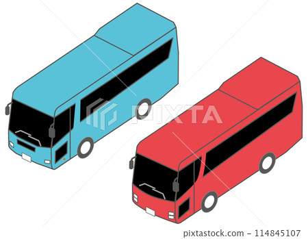 A simple illustration of a tourist bus (diagonally above) 114845107