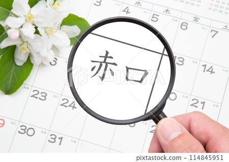 Red (Rokuyo) calendar background Red (Rokuyo) calendar background 114845951