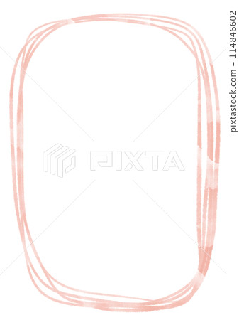 Simple hand-drawn red circle frame 114846602