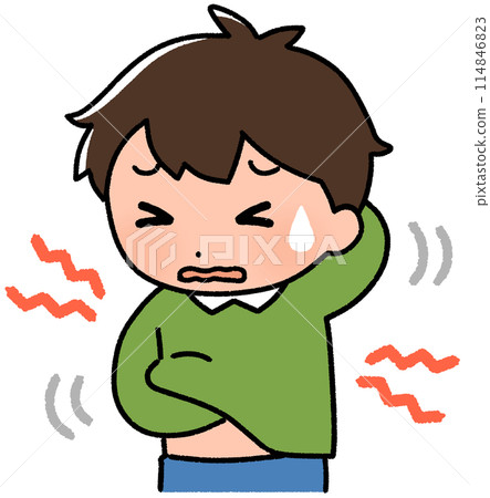 Boy with itchy body Boy with itchy body 114846823