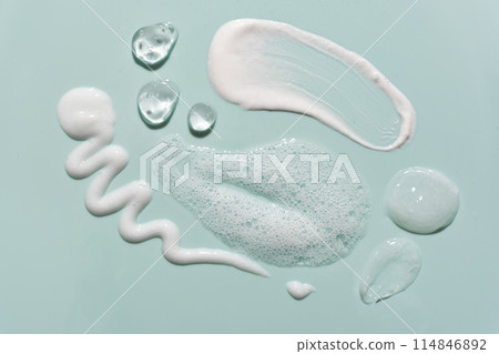 Various face wash products swatches 114846892