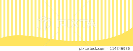 Stripe pattern and wave horizontal frame banner / yellow 114846986
