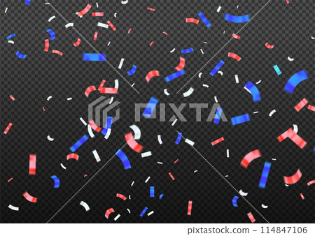 American Patriot Day stars background. Confetti in USA flag colors for Independence Day. Stylish red blue white stars on white American patriotic vector. 4th of July holiday stardust. American Patriot Day stars background. Confetti in USA flag colors for Independence Day. Stylish red blue white stars on white American patriotic vector. 4th of July holiday stardust. 114847106