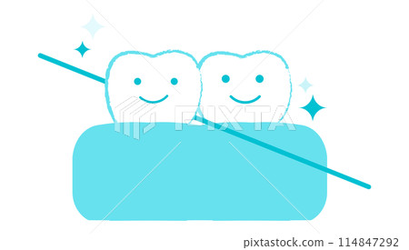 口腔和牙齒護理插圖牙線 口腔和牙齒護理插圖牙線 114847292