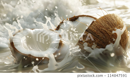 Splashed Coconut Splashed Coconut 114847591