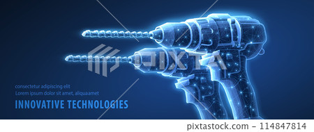 Two Cordless drills. Power tool, Electric screwdriver, Hammer drill, Screw bit, Hand tool 114847814