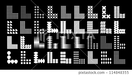 Memphis abstract letter L logo design set Memphis abstract letter L logo design set 114848355