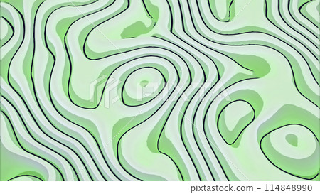 Abstract gradient waves background. Design. Green tones of transforming curves. 114848990