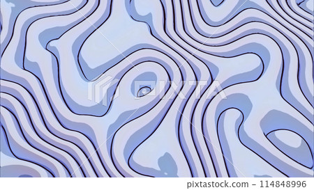 Smooth abstract liquid blue background. Design. Waving blue animated folding fabric. 114848996