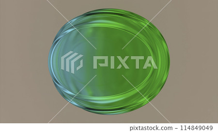 Abstract big liquid drop with ripples. Design. Oval shaped 3d liquid shape. 114849049