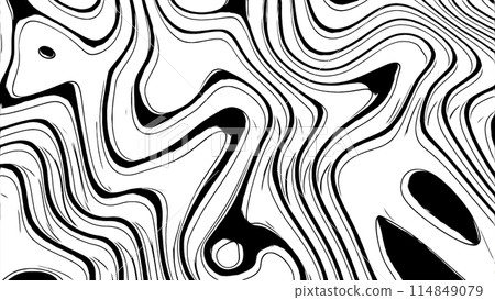 Abstract monochrome curves background. Design. Flowing and transforming shapes. Abstract monochrome curves background. Design. Flowing and transforming shapes. 114849079