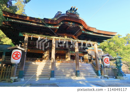 [香川縣]早春陽光普照的琴比羅宮金比羅山（禮拜堂和正殿） 114849117