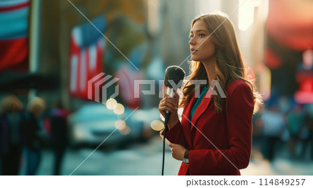 Field Reporter Live on Election Day in the City 114849257