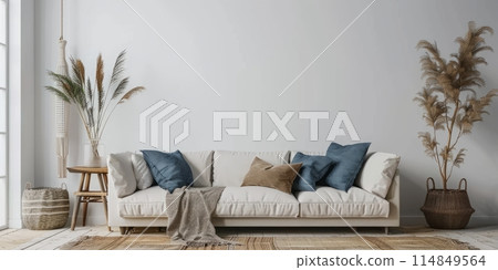 Bright and cozy modern living room interior have sofa and plant Bright and cozy modern living room interior have sofa and plant 114849564