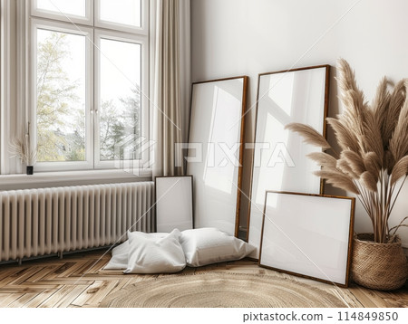 Mockup frames in home interior background 114849850