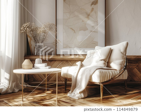 Home mockup frame in contemporary room interior background, Home mockup frame in contemporary room interior background, 114849879