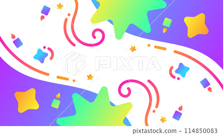 Fun Colorful and Creative Background with Candles and Simple Shapes. Abstract Background for Children or Party Celebration 114850083