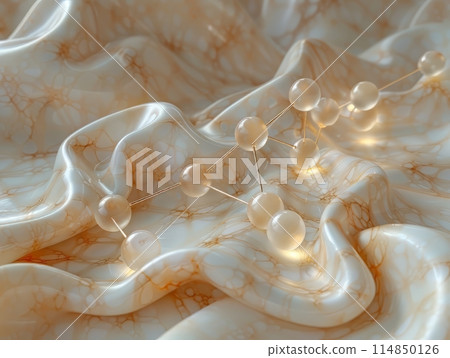 Cosmetic Essence, Liquid bubble, Molecule inside Liquid Bubble on DNA background, Cosmetic Essence, Liquid bubble, Molecule inside Liquid Bubble on DNA background, 114850126