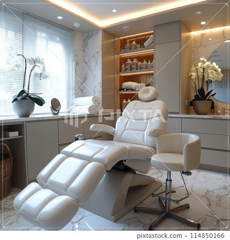 Close view of medical procedure making by faceless doctor for female patient in beauty clinic 114850166