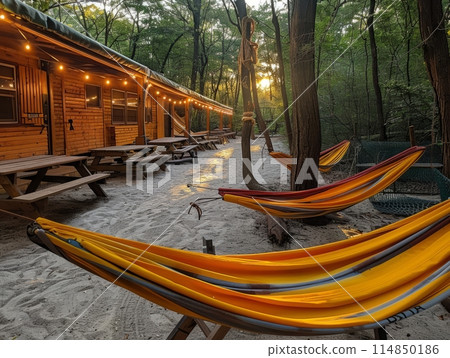 Photos of the campsite in nature wood with house 114850186