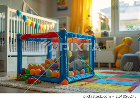 A baby play pen as a playard or playpen, A baby play pen as a playard or playpen, 114850273