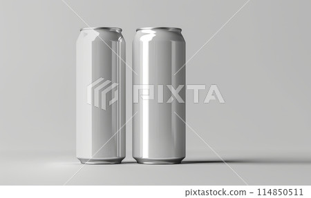 Blank Can Mockup Template on White Background 114850511