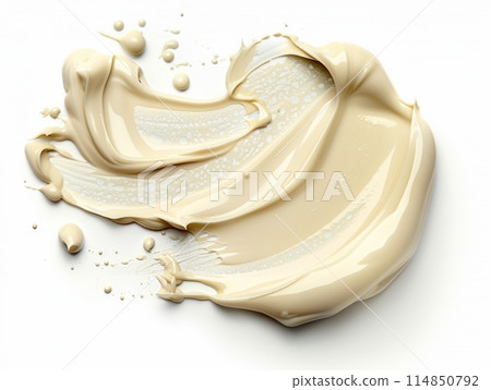 Moisturizing cream or mask Smudge Isolated on White. 114850792