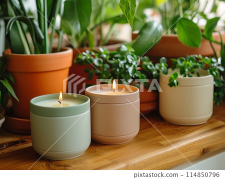 Eco conscious candles that Improve Air Quality in room 114850796