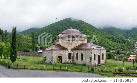 Three Saints Church Near Khans Palace in Shaki Azerbaijan on a Cloudy Day Three Saints Church Near Khans Palace in Shaki Azerbaijan on a Cloudy Day 114850934
