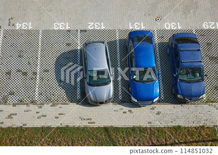 Cars parking in a car park Cars parking in a car park 114851032