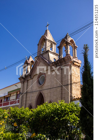 Our Lady of Mercedes chapel at the beautiful heritage town of Salamina in the department of Caldas in Colombia. Our Lady of Mercedes chapel at the beautiful heritage town of Salamina in the department of Caldas in Colombia. 114851235