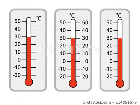 Set of thermometer illustrations_white 114851679