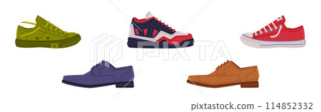 Shoes of Different Type as Casual Footwear Vector Set 114852332
