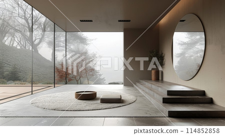 Living Room With Potted Plant 114852858