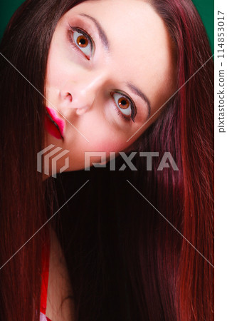 Face of attractive young woman. 114853017