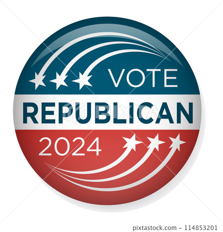 2024 Vote Republican Design with Nominee Patriotic Red white and Blue Stars and Stripes 114853201