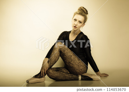 Graceful woman ballet dancer full length 114853670
