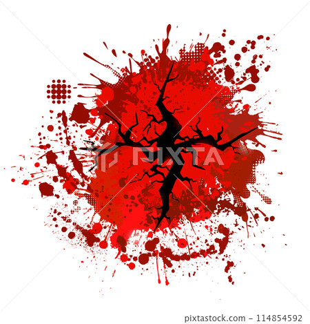 Religious cross. bloody cross, hand drawing. Not AI, Vector illustration 114854592