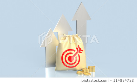 The Money Bag and target icon for earn or finance concept 3d rendering. The Money Bag and target icon for earn or finance concept 3d rendering. 114854758