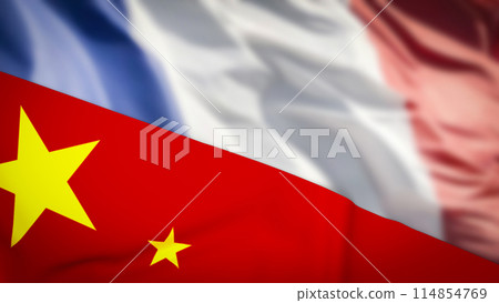 The Chinese and French flag for Business concept 3d rendering. 114854769