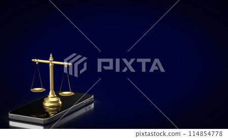 The libra on Mobile for law concept 3d rendering. The libra on Mobile for law concept 3d rendering. 114854778
