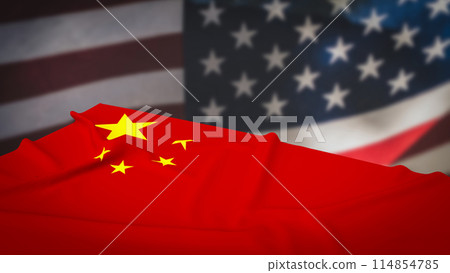 The Chinese and USA flag for Business concept 3d rendering. The Chinese and USA flag for Business concept 3d rendering. 114854785