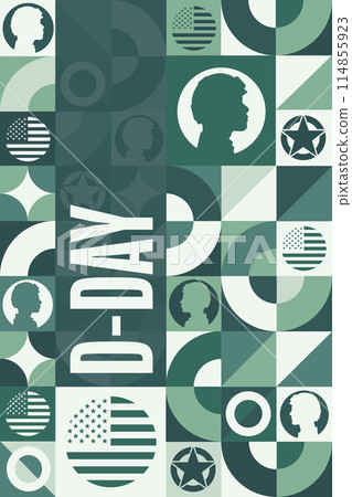 D-Day. Normandy Landings. Remember and Honor. June 6, 1944. Holiday concept. Template for background 114855923