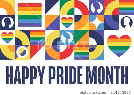Happy Pride Month. LGBT. June. Holiday concept. Template for background, banner, card, poster with 114855955