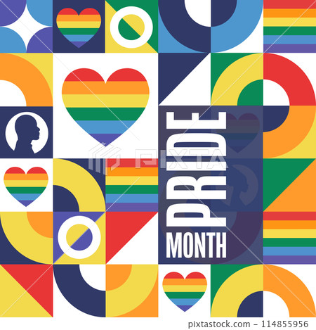 Happy Pride Month. LGBT. June. Holiday concept. Template for background, banner, card, poster with 114855956