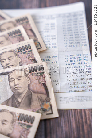 Passbook and money 114856529