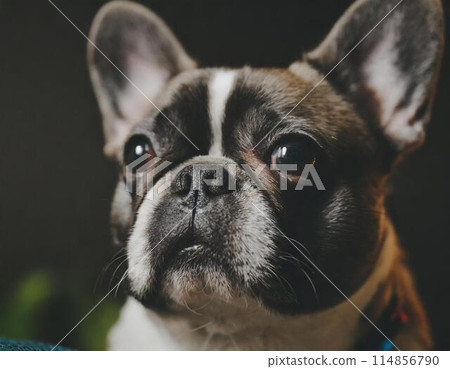Close-up of a French bulldog's face 114856790